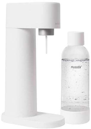 Mysoda: Machine à carboniser Woody en composite de bois renouvelable (sans cylindre CO2) avec bouteille en plastique sans BPA 1L - Blanc