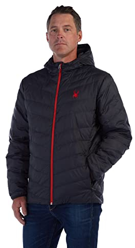 Spyder Herren Peak Isolatorjacke mit Kapuze Isolationsjacke, Schwarz, S