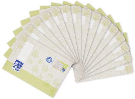 Oxford Schulheft A5 Recycling, 16 Blatt, Lineatur 1, liniert, 15 Stück