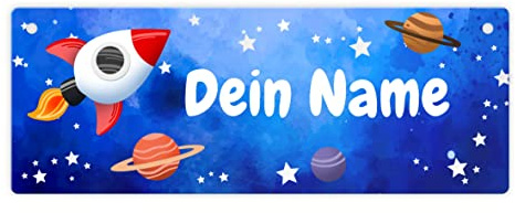 Kinderzimmer Namensschild für Jungen - personalisiert mit deinem Namen - für das Spielzimmer von kleinen Jungs mit Vorliebe für Astronauten Dinos Piraten oder Rittern als schönes Geburtstagsgeschenk