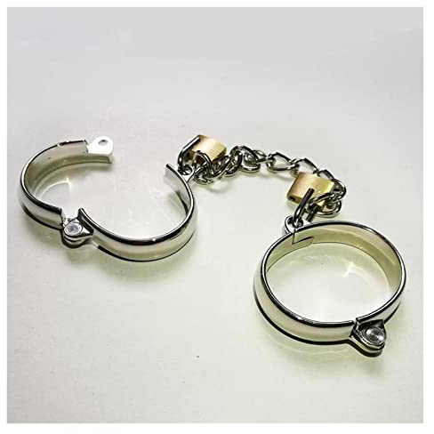ROLOL Überlegene Fußfesseln Edelstahl, Abschließbar Handgelenk und Knöchel, Restraint Fesseln Sex -Handschellen (Size : Large)