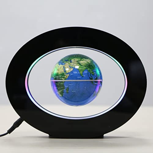 Schulbedarf, Magnetische Weltkarte mit LED-Leuchten für Zuhause, Büro, Schreibtisch, Dekoration, 100‑240 V, Schwarz, 3,5 Zoll Magnetschwebebahn, Schwebender Globus