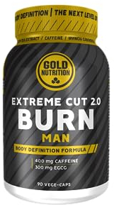GoldNutrition, Extreme Cut 2.0 Burn Man, Inhibidor de Apetito, Suplemento Termogénico Dietético, Disminuye el Apetito, Favorece la Disminución de la Grasa, Mejora la Definición Corporal, 90 Cápsulas