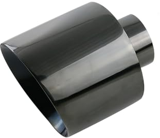 Endrohr für Autos Auto-Auspuff-Endspitzen-Schnittstelle 63 mm schräger ovaler Auslass 114 mm Universal-Edelstahl-Auto-Schalldämpfer Endrohr-Schalldämpfer Schwarz Blau Auspuffblenden (Farbe : Schwarz
