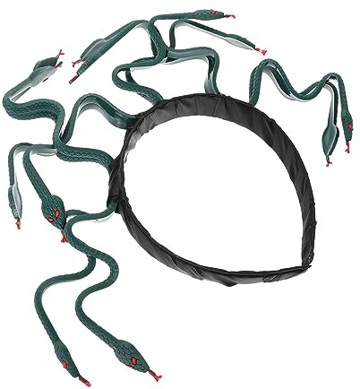 IWOWHERO Medusa Cosplay Kopfschmuck Schlangenkopf Stirnband aus Kunststoff mit Dekorativer Schlangenkopf Simulation und Komfortabler Oberfläche für Party und Bankett