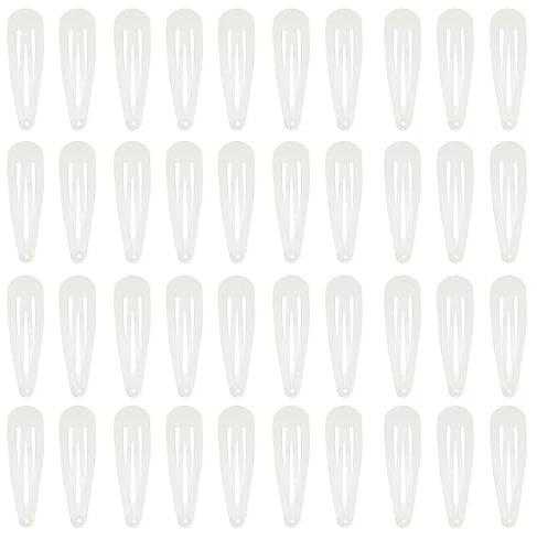 40 Stück Haarspangen Mädchen, 5cm Metall Snap Haarklammern für Frauen Haarschmuck (weiß)