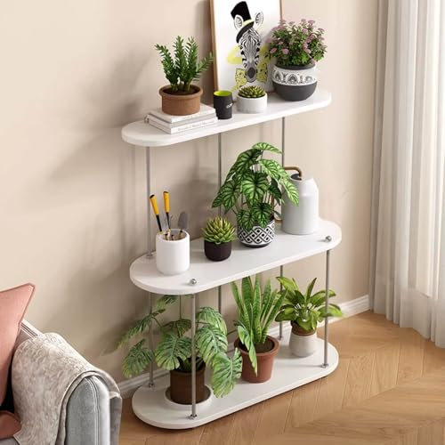 DSEWTEZXI Metall pflanzen regal for innen, balkon pflanzentreppe dekoständer, blumenbank indoor, pflanzenregal regal balkon, pflanzenregal outdoor, für,Wohnzimmer,Garten,Terrasse,Innenhof.(Wit,120cm)