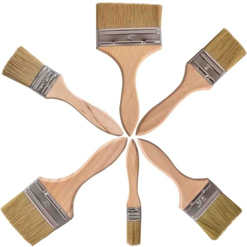Paint Brush and Chip Paint Brush Oil Painting Brush Professional Wood Handle Paint Brush Set, for Paint, Stain, Varnish, Glue and Home DIY