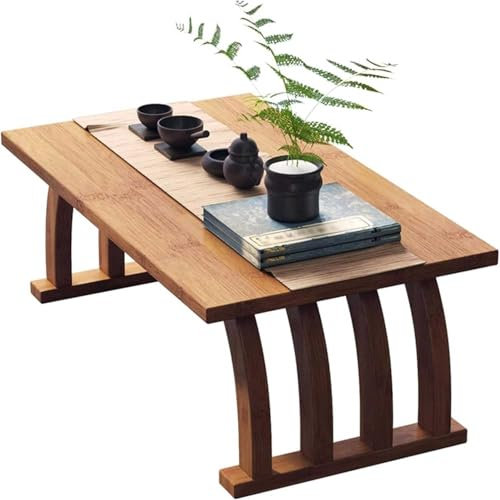 Table basse en bois massif de style japonais pour ordinateur portable, table à thé, table à manger, décoration d'intérieur, assise sur le sol, plateau de service