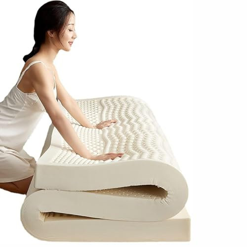 KUGGKKTP Matratze aus 100% Naturlatex, 130 x 200 cm, atmungsaktiv, bequem und langlebig, ergonomisches Design, Wabenporenbelüftung, Latexmatratze für besseren Schlaf