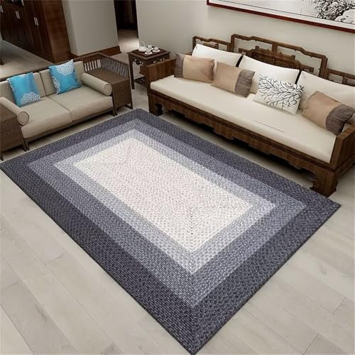 RUGMRZ Carpet Living Room Teppich Kinderzimmer 130x190CM pflegeleicht großer blau Grauer, moderner, minimalistischer, geometrischer, Rutschfester