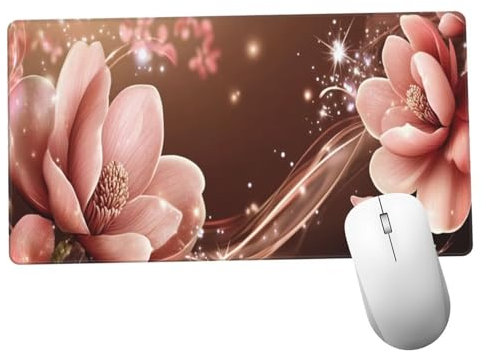 Rosa Alfombrilla Ratón 1400x600x3mm Alfombrilla Raton XXL Grande con Base de Goma Antideslizante, Lavable, Accesorios Gaming Flor, Ordenador Gamer Regalos, Mouse Pad Gaming Mejora La Velocida Y1142