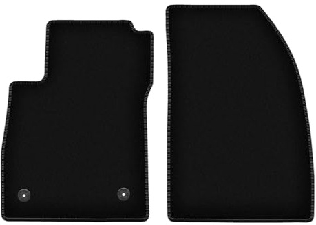 Wielganizator Velours Vorne Fußmatten passend für Opel Mokka X (2016-) | Qualität: Basic - Genaue Passform, rutschfeste Untregrund 2-teilig - Schwarz
