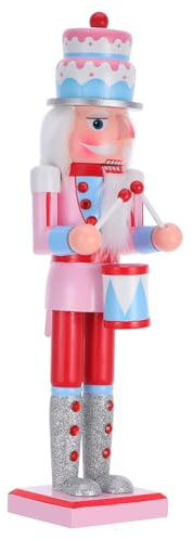 KONTONTY Schiaccianoci Rosa in Legno Decorazioni Natalizie Per Casa Figure A Tema Caramella Per Tavolo E Caminetto