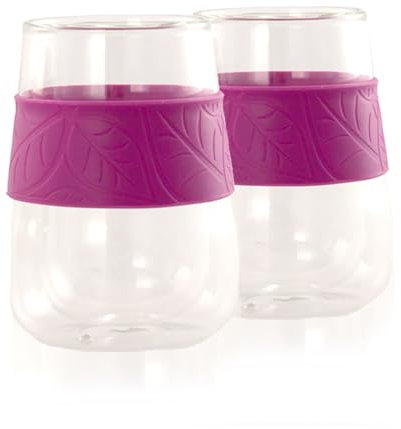 FranquiHOgar 2 Vasos Térmicos Doble Pared 8×12 cm para Infusiones y Té. 300ml– Cristal Borosilicato 2 Piezas.