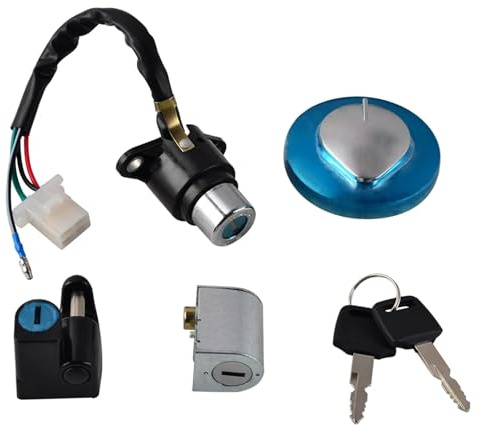 Compatible con Honda CMX250 CMX 250 Rebel 250 (1987-2015), cerradura de tapa de tanque de combustible, cerradura de casco, interruptor de encendido y llaves. Compatible con Honda CA125 (1995-1999). Ta