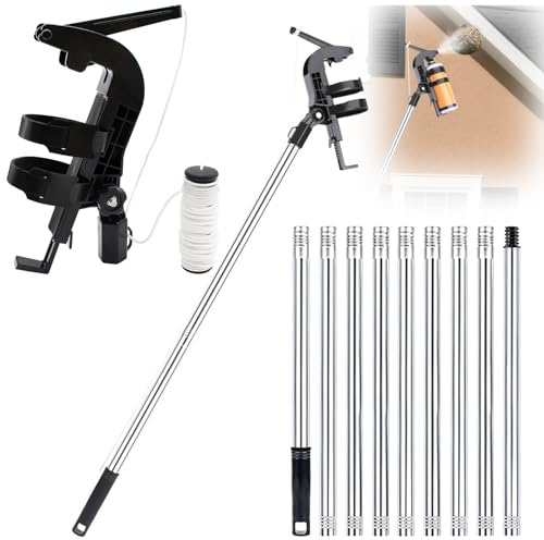 Purecas Wespen-Spray Verlängerungsstab 3,6 m | Teleskop-Stab mit Adapter & verstellbarem Winkel | Für Wespenschaum, Insektenspray & Farbsprühdosen (3/4 Zoll Gewinde)