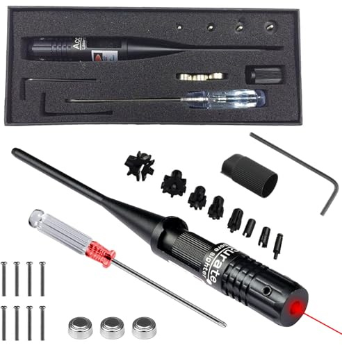 SUNOYA Bore Sighter Kit Boresight Calibro da .22 a .50 Collimatore per Canne con Scatola di Trasporto Leggera in Lega di Alluminio di Alta Qualità Nero Opaco per Calibrazione
