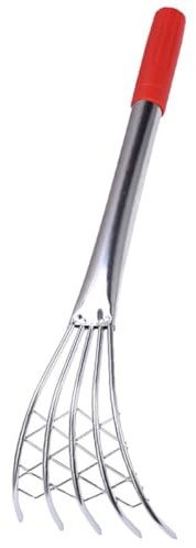 WRITWAA Râteau à Coquillages Manuel en Acier Inoxydable avec Manche Long Râteau à Griffes Pointues pour Plage Outil à Main pour Ramasser Palourdes Huîtres et Fruits de Mer Ramassage
