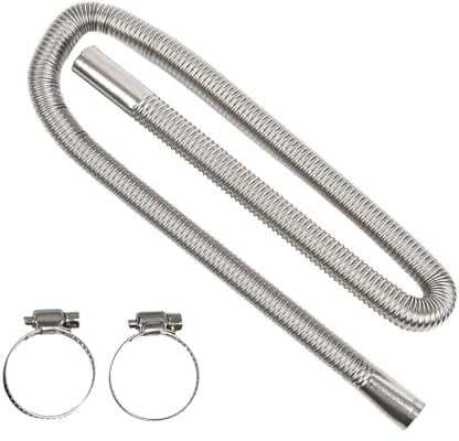 FACAIIO Stainless Steel Exhaust Pipe for Generator and Auxiliary Heater, 2.5cm Diameter, 60-300cm Length, Silver