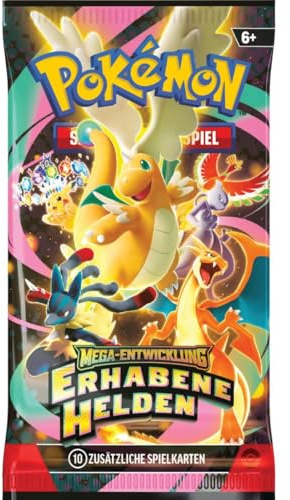 Erhabene Helden Booster – Deutsch – 10 Karten inkl. 3 Holokarten – Original & OVP + HeartGlobal® Versandschutz