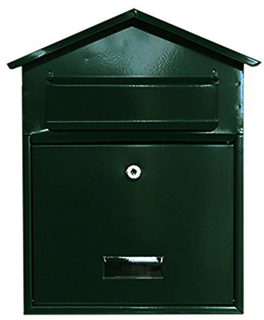 Post Box Postbox Letter Box Outside Mailbox Metal External Mail Green Outdoor Garden Wall Mounted 2 Keys Included