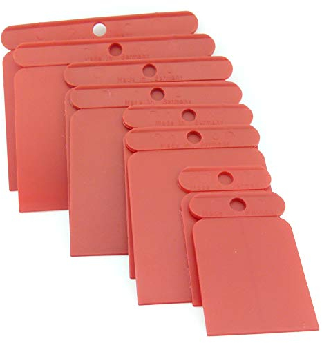 Kavermann 8-teiliger Satz Kunststoff Flächenspachtel Japanspachtel flexibel unzerbrechlich Karosseriespachtel aus Plastik lösungsmittelfest