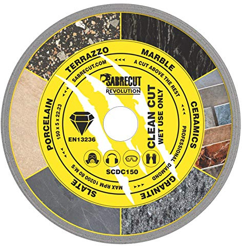 SabreCut 1pc SCDC150 150mm x 22.23mm Continuous Rim Diamond Cutting Disc | High-grade diamond construction provides fast, clean and durable dry cutting with no water cooling required