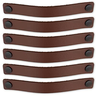 Brute Strength – Ledergriffe für Möbel – 25 x 3 cm – Cognac – 12 Stück