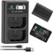 Homesuit LP-E6 LP-E6N Battery 2200mAh and Dual LCD USB Charger Set Compatible with Canon 5D Mark II/III/IV, 5Ds, 5Ds R, 6D, 6D Mark II, 7D, 7D Mark II, 70D, 80D, 90D, XC10, XC15 Cameras (2-Pack)