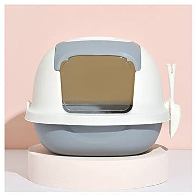 hanxiaoyishop Katzenklo Voll geschlossene Wurf Box Concuse Atmosphäre Katze-Toilette Große Anti-Spritzer-Katze-Tablett-Desodorierende Katze liefert Katzentoilette (Color : A)