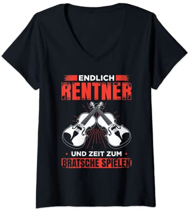 Damen Bratsche Spielen Viola Musik Bratschist Orchester Violist T-Shirt mit V-Ausschnitt