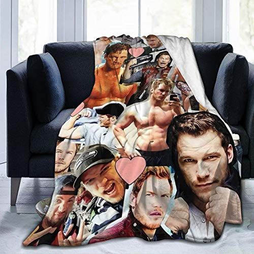 YINGD Blanketsris Pratt Owen Grady weiche und bequeme warme Fleece-Überwurfdecke, Yoga-Decke, Stranddecke, Picknickdecke für Sofa, Bett, Camping, Reisen, 125 cm x 100 cm