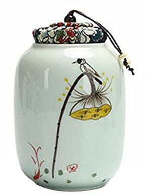 CAGFINY Ceramic Tea Canister Japanese Style Tea Coffee Sugar Storage Pots Jars Ceramic Traditional Tea Caddy for Kitchen