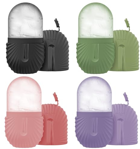 Vegena Ice Roller per il viso, 4 pezzi, rullo per il viso in silicone, rullo per il viso e il viso, anti-invecchiamento, anelli scuri, riduce i dolori muscolari