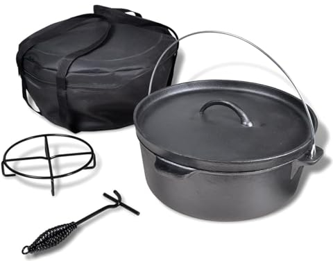 heybb Holländischer Ofen 11,3 l mit Zubehör Dutch Oven Petromax Gusseisen Topf Set