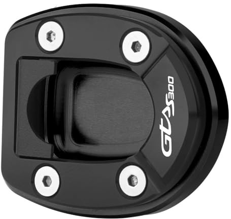 OWNPET Motorrad seitenständer Platte Für Vesp&a Für GTS GTV 300 HPE 2019 2020 2021 2022 2023 Motorrad Kickstand Fuß Seite Stehen Vergrößern Verlängerung Pad Unterstützung Platte Zubehör(Black)