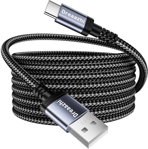 Dreaazhi Extra langes USB C Ladekabel 4M,3.1A schnelles Ladekabel USB Typ C geflochten für PS5 Controller,iPhone 15,Samsung Galaxy S10/S9/S8 Plus,Note 10 9 8,LG V30 V20 G6 G5,Moto,LG,HUWEI etc