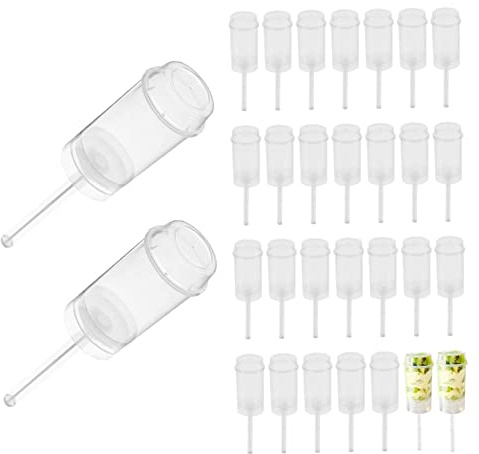 Generisch Push-Up-Kuchen-Shooter, runde Form, transparente Kuchenhalter, Push-Pops-Behälter für Eis, Dessert, 30 Stück, Heimwerkzeug