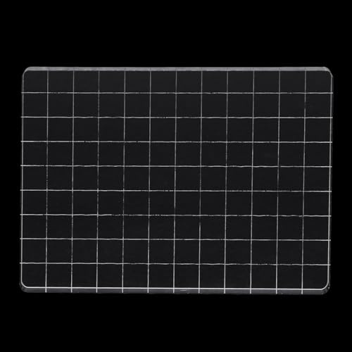 Blocco acrilico 9x12cm per timbri in silicone, con griglia. Trasparente, per timbratura, taglio, carte e artigianato.