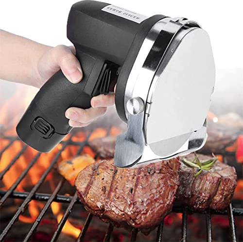 MLUENF Couteau à Kebab Turc portatif 80 W, trancheur de Kebab électrique, Couteau Professionnel Shawarma Doner Kebab, Machine de Coupe de Viande en tranches Commerciale en Acier Inoxydable, Batterie