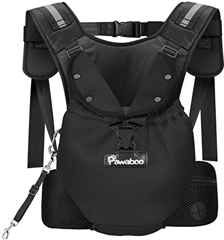 Haustier Rucksack Hund Tragetasche, Verstellbar Beinen heraus Rucksäcke Haustier Tragbar Reisetasche, Atmungsaktiv und Bequem Speziell für Klein Mittler Hunde Katzen Welpen, S, Schwarz