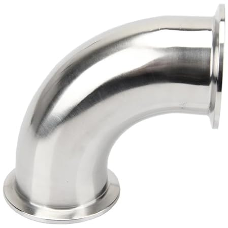 SS304 Edelstahlrohr OD Tri Clamp Ferrule OD 90 Grad Rohrbogen Edelstahl 304 3/4 1 2 3 4 19mm-102mm(38mm x Ferrule 50.5)