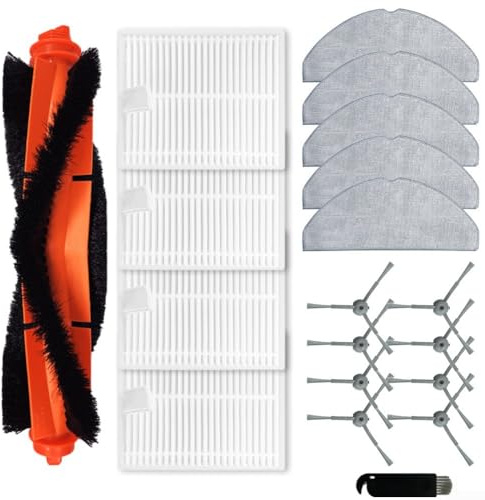 Ersatz-Zubehör-Set für Lubluelu für L20 Roboter-Staubsaugerteile, 1 Hauptbürste, 8 Seitenbürsten, 4 Filter, 5 Wischtücher, 1 Reinigungsbürste