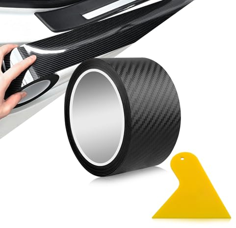 6m*10cm Autofolie Carbon Schwarz Glänzend - Lackschutzfolie Mit Schaber