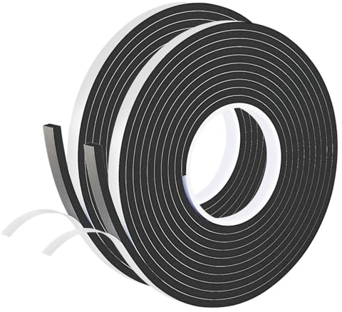 Duccinp Weather Stripping Door Seal Strip, 1/2 Inch Wide X 1/4 Inch Thick X 33 Feet, for Doors and Windows, Sound Proof, Weatherstrip, Pipe Cooling, Air Conditioning Seal Strip