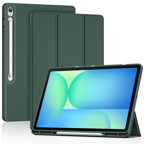 ProCase Funda Compatible con Samsung Galaxy Tab S10 FE+ / S10 FE Plus 13.1 Pulgadas 2025 (SM-X620/ X626/ X626B), Carcasa Híbrida con Soporte para S Pen, Auto Sueño/Activación –Mverde