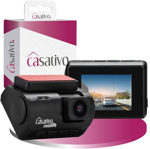 Casativo Dashcam 4K-UHD KFZ mit GPS, Autokamera - Nachtsicht in Farbe, G-Sensor, WDR Wide Dynamic Range, WLAN & App, FarbDisplay, 140°