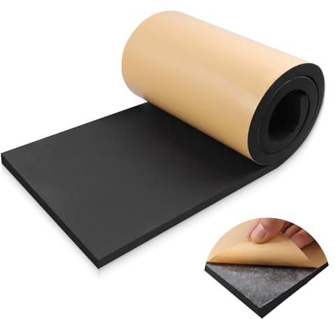 LSGCQ Plaque de mousse autocollante multifonctionnel rouleau de mousse tapis anti vibration isolation phonique (300mm×19mm×3m, Noir)