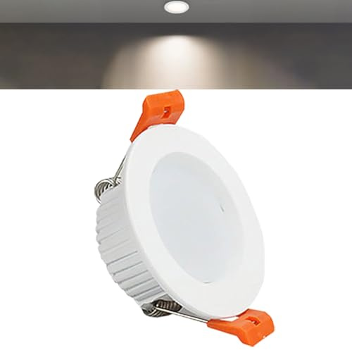 TTiiLoe 3W Round LED Recessed Ceiling Spotlights, 4000K Neutral White Ultra Slim Panel Ceiling Light, Cut Φ50-55mm, AC110-240V Downlights for Hallway Stairwell Showroom, 1 Pack
